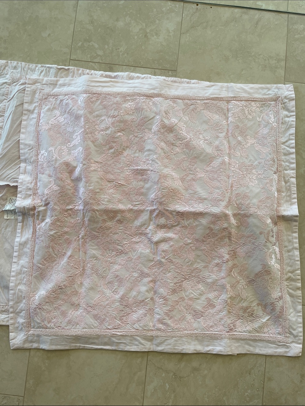 2 Simply Shabby Chic Pale Pink Embroidered Decorative Pillow Sham